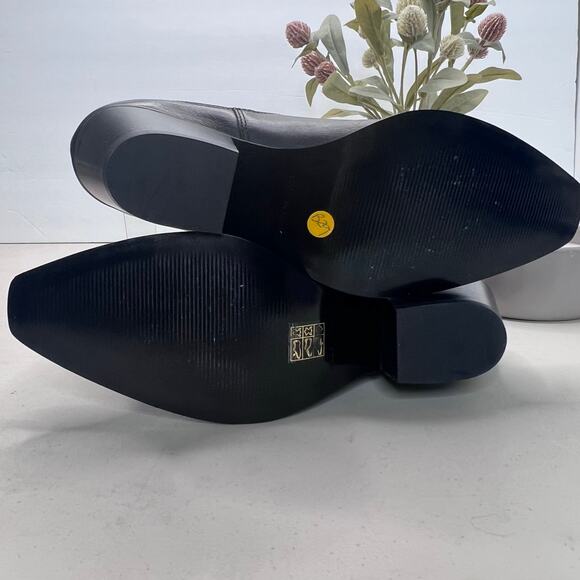 Everlane The Boss Boot Leather Black Chunky Heel Pointed Toe Women 9 - Picture 9 of 11